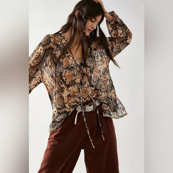Free People | Tops | Free People Python Print Out For The Night Top ...